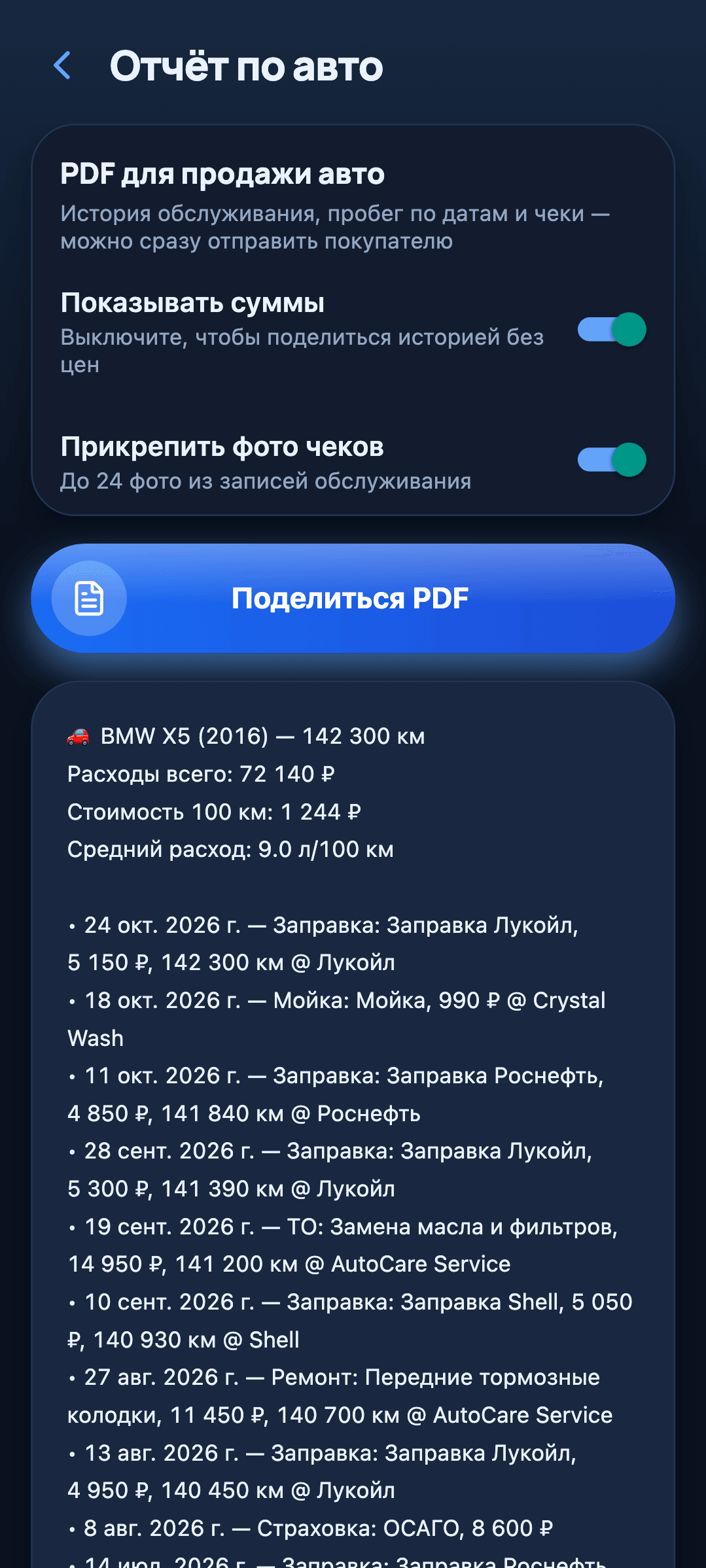 Garagio: Отчёт для продажи